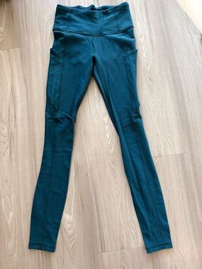 Lululemon Fast and Free High-Rise Tight 28" Fleece / Green Jasper - 4